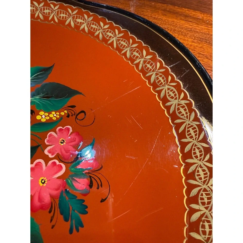 Toleware Zhostovo hand painted